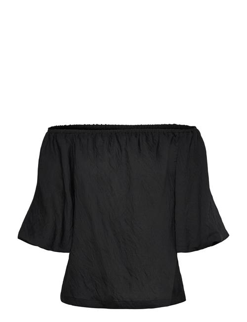 Off-Shoulder Blouse In A Fine Material With Texture. The Blouse Has A Simple Sil FREE/QUENT Black