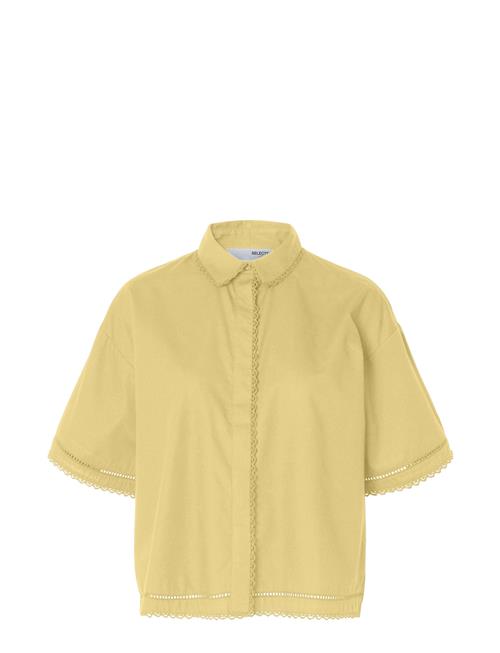 Slfnovi Ss Crochet Detail Shirt B Selected Yellow