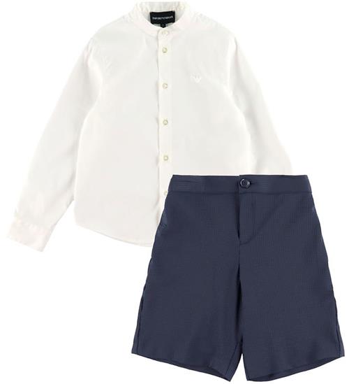 Emporio Armani SÃ¦t - Skjorte/Shorts - Hvid/Dark Navy