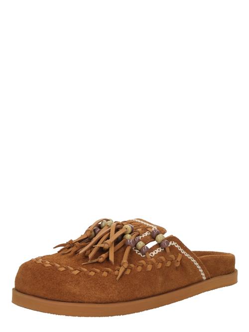 BRONX Pantoletter 'Bonnie'  karamel / lysviolet / hvid