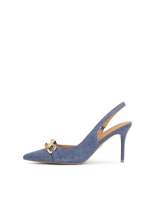 Kazar Slingpumps 'Basilia'  blue denim / guld
