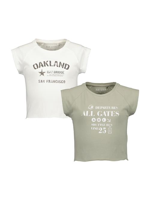 BLUE SEVEN Bluser & t-shirts  mudderfarvet / khaki / hvid