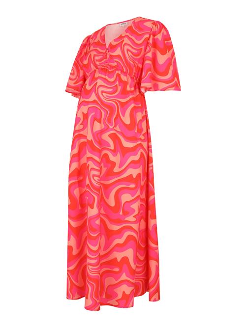 Only Maternity Kjole 'OLMPHILINE'  sand / mørkeorange / pink
