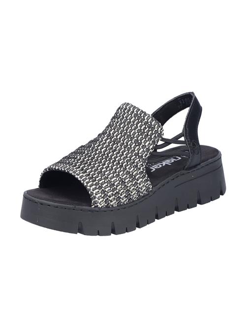 Rieker Sandaler  sort / hvid