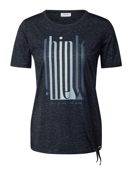 CECIL Shirts 'Burn Out'  navy / dueblå
