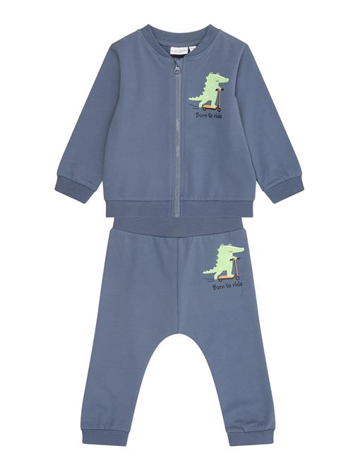 NAME IT Joggingdragt 'NBMVONNE'  safir / lysegrøn / orange / sort