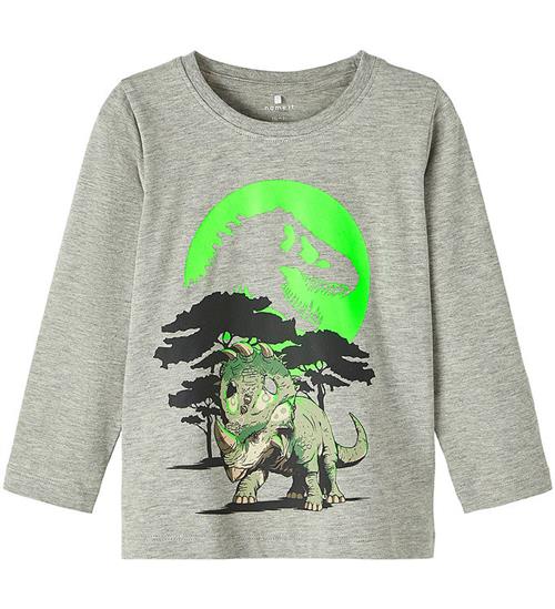 Name It Bluse - NmmPjank Jurassic - GrÃ¥ Meleret