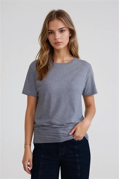 Basic Let T-shirt - Grå - XL - TeeShoppen