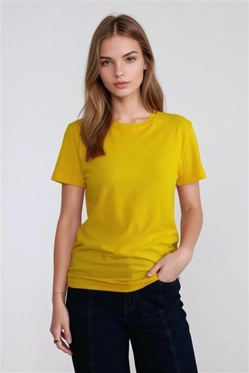 Basic Let T-shirt - Gul - 2XL - TeeShoppen