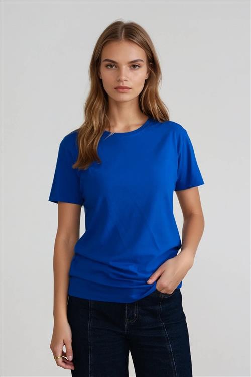 Basic Let T-shirt - Blå - S - TeeShoppen