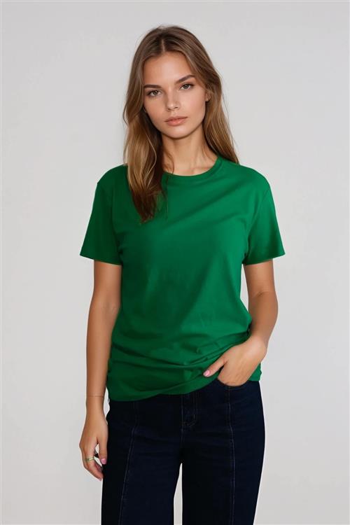 Basic Let T-shirt - Grøn - S - TeeShoppen