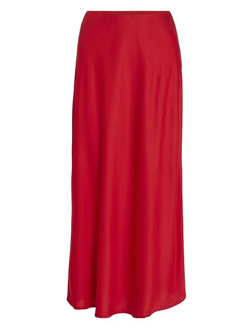 Viellette Hw Midi Skirt - Noos Vila Red