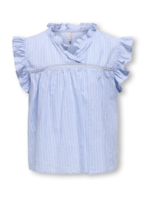 ONLY GIRLS Bluse 'KOGDAIMI'  lyseblå / hvid