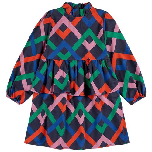 Bobo Choses Multicolor Garland Vævet Kjole Midnight Blue 6-7 Y  Blå  6-7 år  kvinde