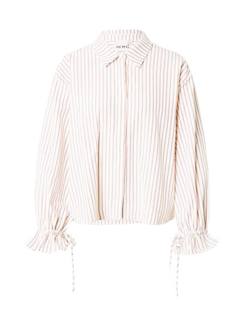 ICHI Bluse 'IH Shannon'  carminrød / hvid