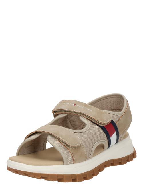 TOMMY HILFIGER Åbne sko  beige / navy / rød / hvid