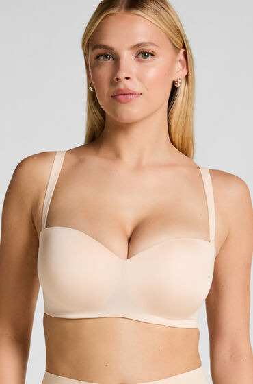 Hunkemöller Formstøbt stropløs bøjle-bh med pushup Smooth Beige