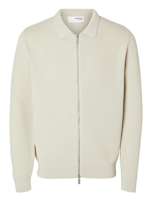 Slhdane Ls Knit Structure Cardigan Noos Selected Cream