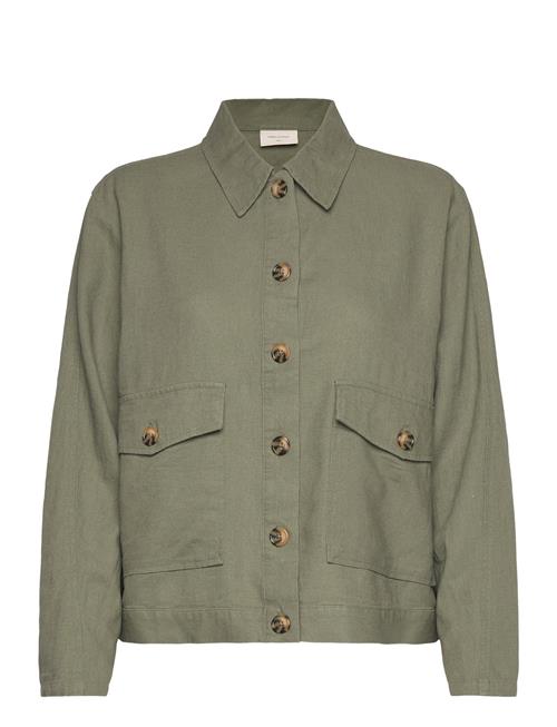 Jacket From Freequent In A Light Linen Material. The Jacket Has Long Sleeves, La FREE/QUENT Green