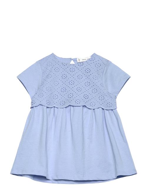 Embroidered Cotton Dress Mango Blue