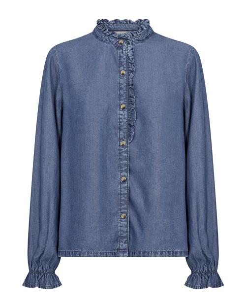 Cream Bluse 'Molly'  blue denim
