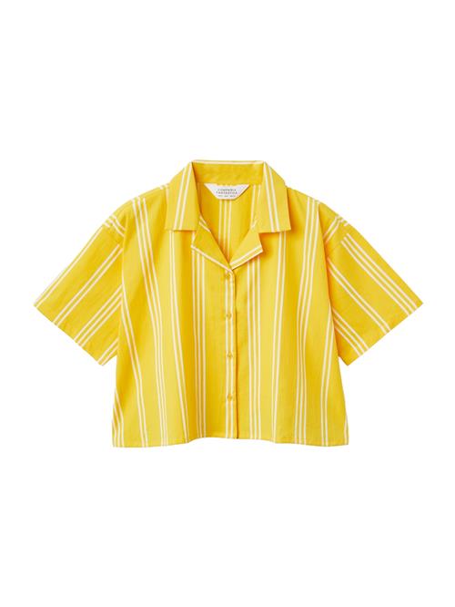 Compania Fantastica Bluse 'Camisa'  mørkegul / hvid