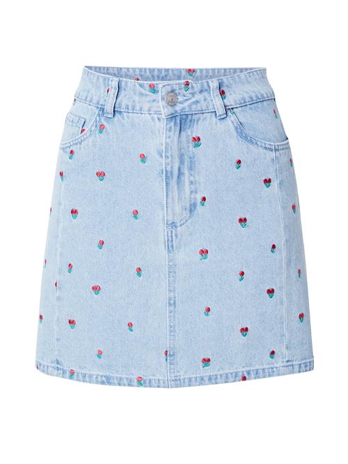 PIECES Nederdel 'PCFREIA'  blue denim / smaragd / mørkerød