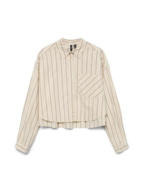 VERO MODA Bluse 'VMSia'  beige / mørkebeige / hvid