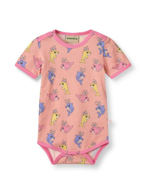Småfolk Sparkedragt/Body  gul / mørkelilla / lys pink / hvid