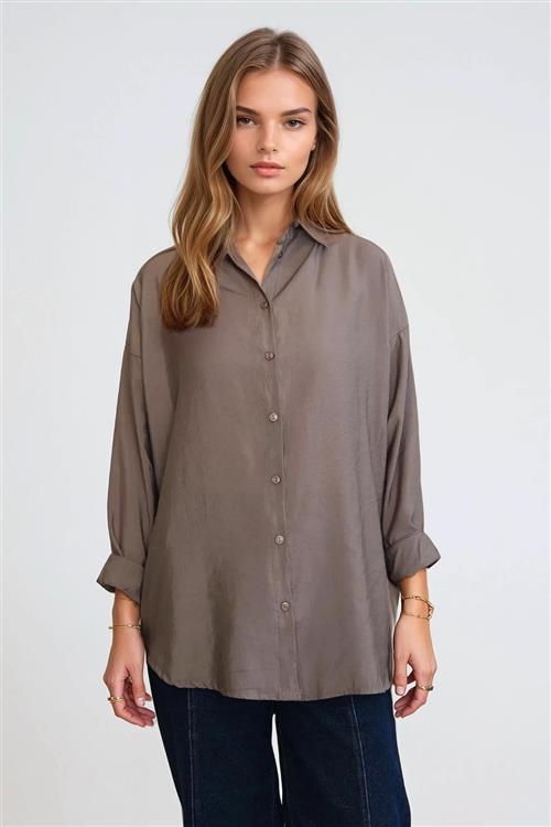 Mia Skjorte - Khaki - TeeShoppen
