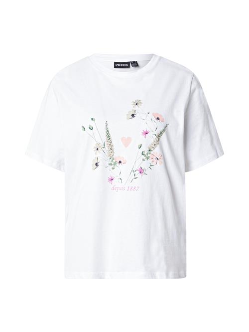 PIECES Shirts 'PCFLURA'  oliven / abrikos / pink / hvid