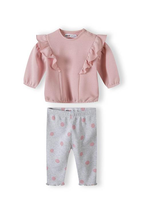 MINOTI Sæt  grå-meleret / lys pink