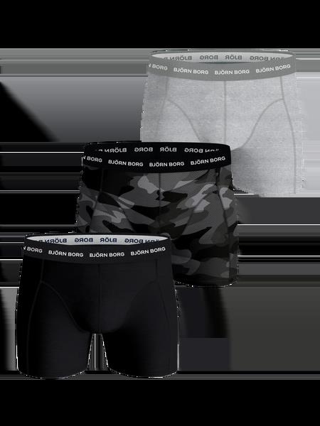 Björn Borg Cotton Stretch Boxer 3-pack Sort, XXL