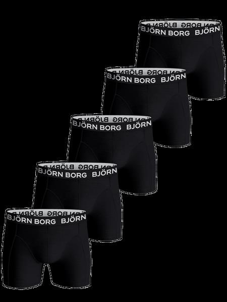 Björn Borg Cotton Stretch Boxer 5-pack Sort, XXL