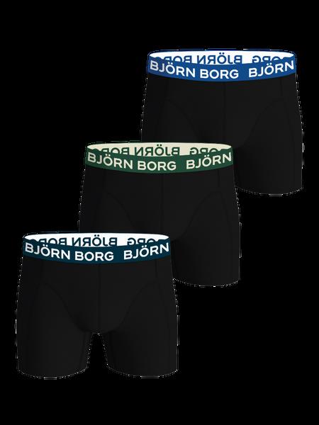 Björn Borg Cotton Stretch Boxers 3-pack Sort, XXL