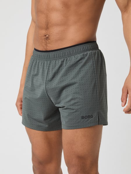 Björn Borg Borg Running Perforated 5' Shorts Grøn, XXL