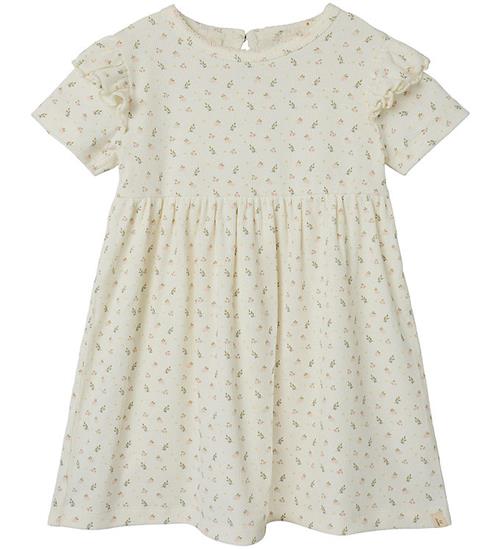 Lil Atelier Lil' Atelier Kjole - Rib - NmfGago - Coconut Milk m. Blomster