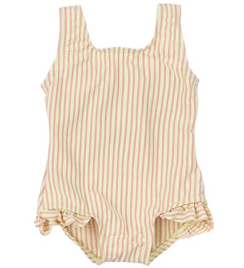 Petit Piao Badedragt - Butterfly - Bright Rose/Hvid