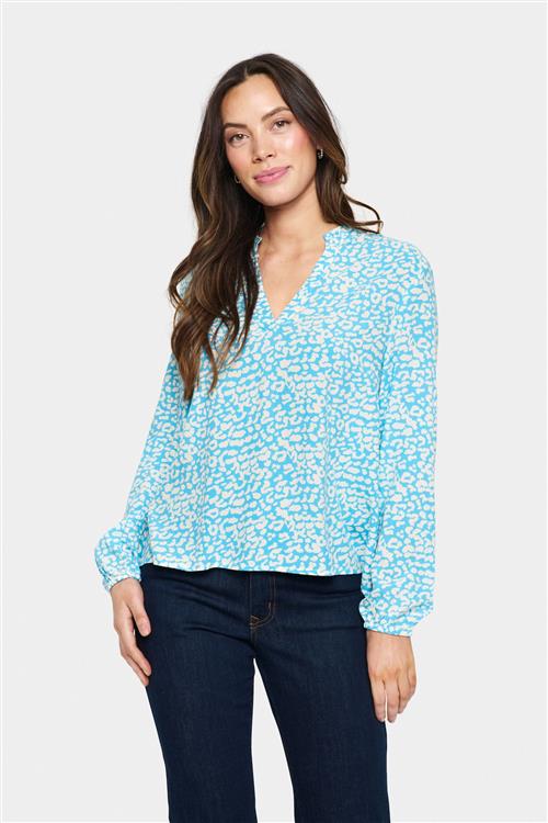 SAINT TROPEZ Bluse 'Eda'  himmelblå / hvid