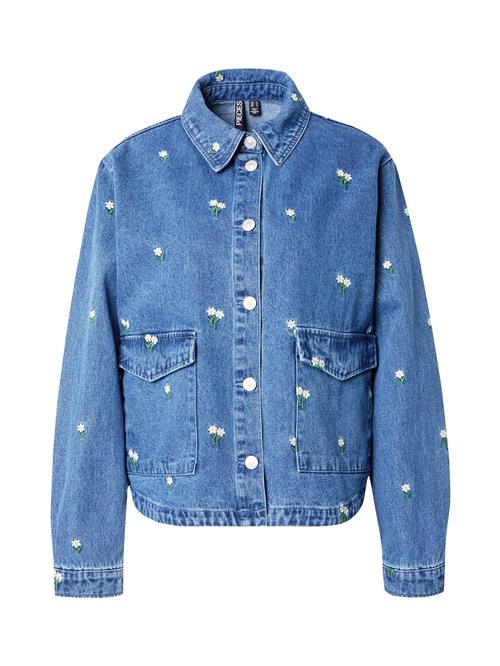 PIECES Overgangsjakke 'PCFreia'  blue denim / grøn / hvid