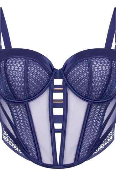 Hunkemöller Ikke-formstøbt longline bøjle-bh Missy blå