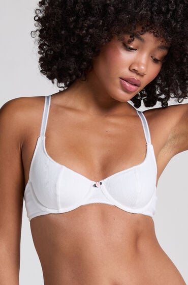 Hunkemöller Pointelle ikke-formstøbt bøjle-bh Hvid