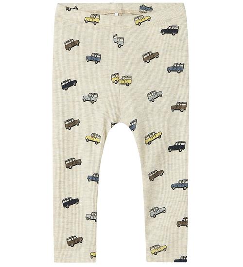 Name It Leggings - Rib - NbmHukab - Peyote Melange m. Biler