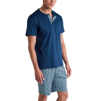 Calida Relax Streamline 4 Short Pyjamas Blå Mønster bomuld Medium Herre