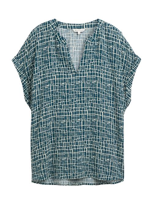 TOM TAILOR Bluse  creme / mørkegrøn