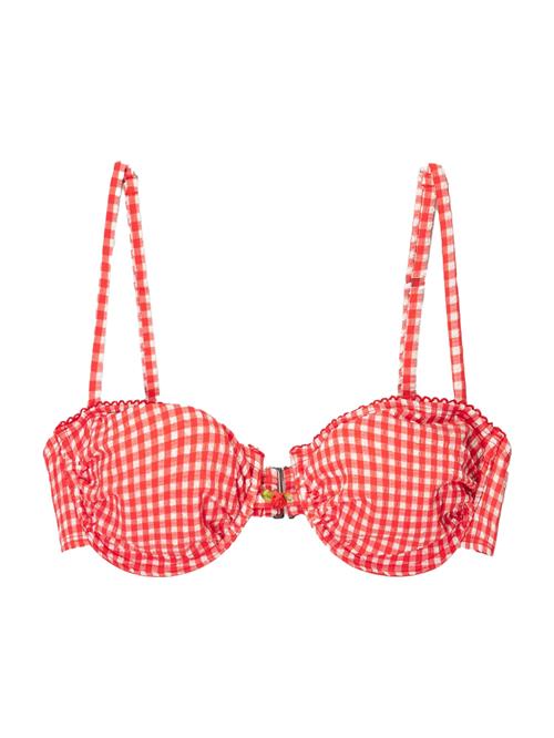 Bershka Bikinioverdel  rød / hvid