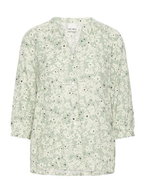 ICHI Bluse 'IHMARRAKECH'  beige / marin / lysegrøn