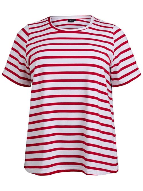 Zizzi Shirts 'Mvivi'  rød / hvid
