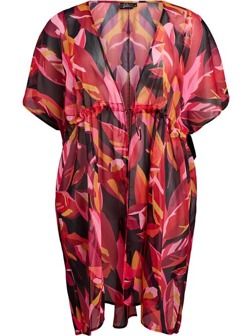 Swim by Zizzi Strandkjole 'Cahusi'  orange / pink / rød / sort