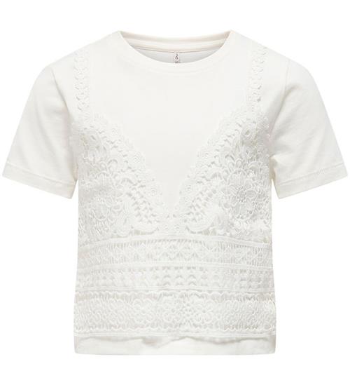 Kids Only T-shirt - KogBetsy - Cloud Dancer m. Hulmønster